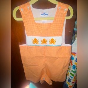 Silly Goose smocked boy Jon Jon shortall octopus size 2